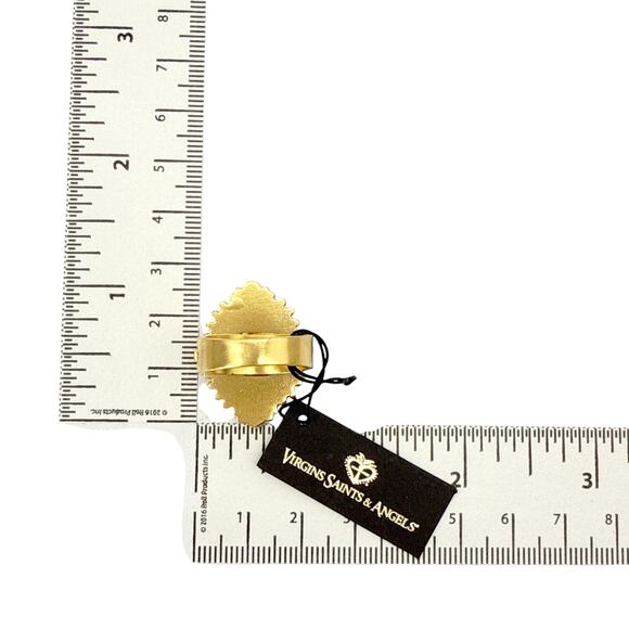 VIRGINS SAINTS & ANGELS VSA Petite Oval Cloister Fatima Ring in Gold 7 - Picture 6 of 7